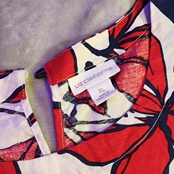 Liz Claiborne XL sleeveless linen cotton shirt - Picture 2 of 12